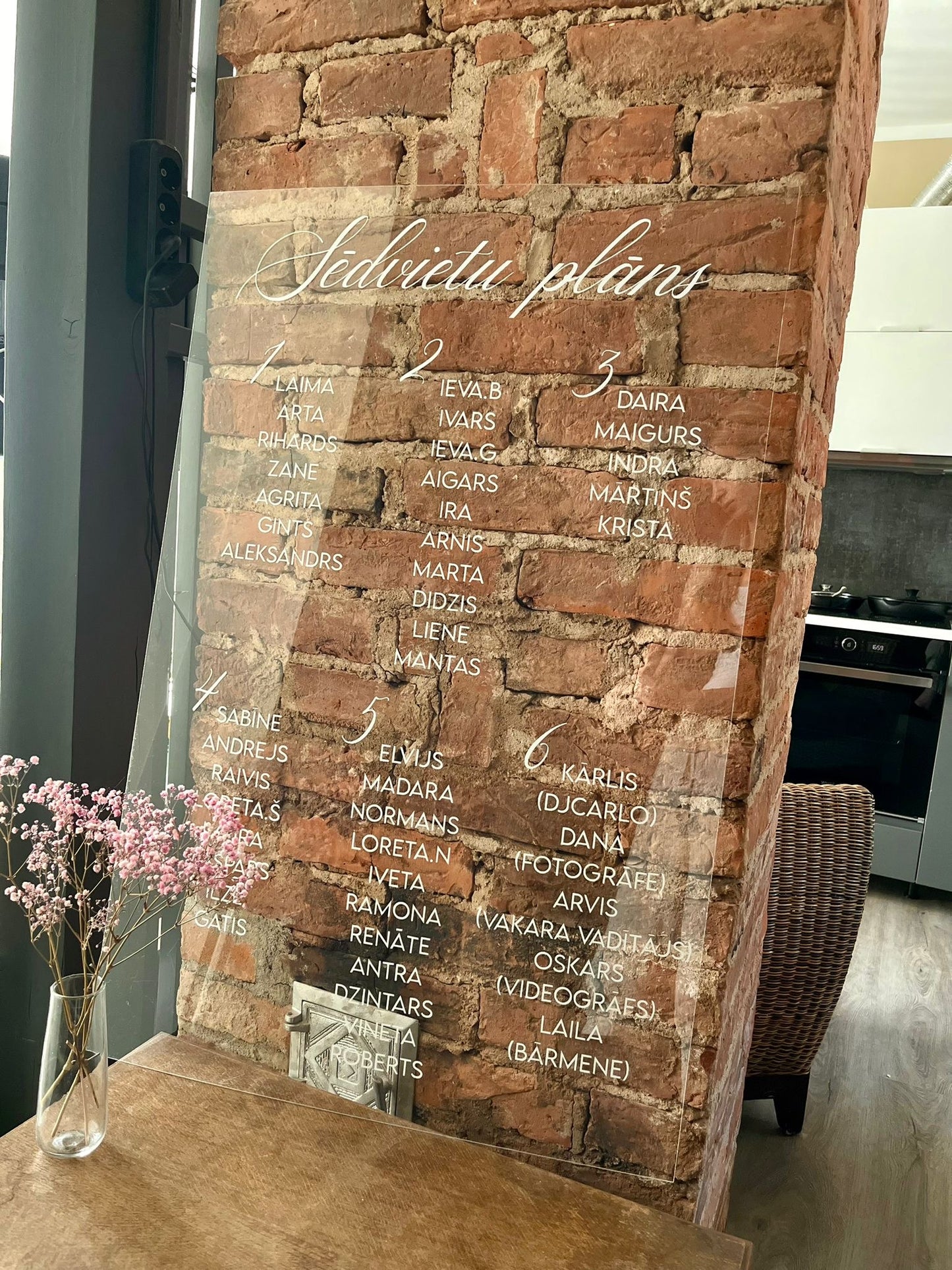 Personalizēta akrila plāksne “Sēdvietu plāns”