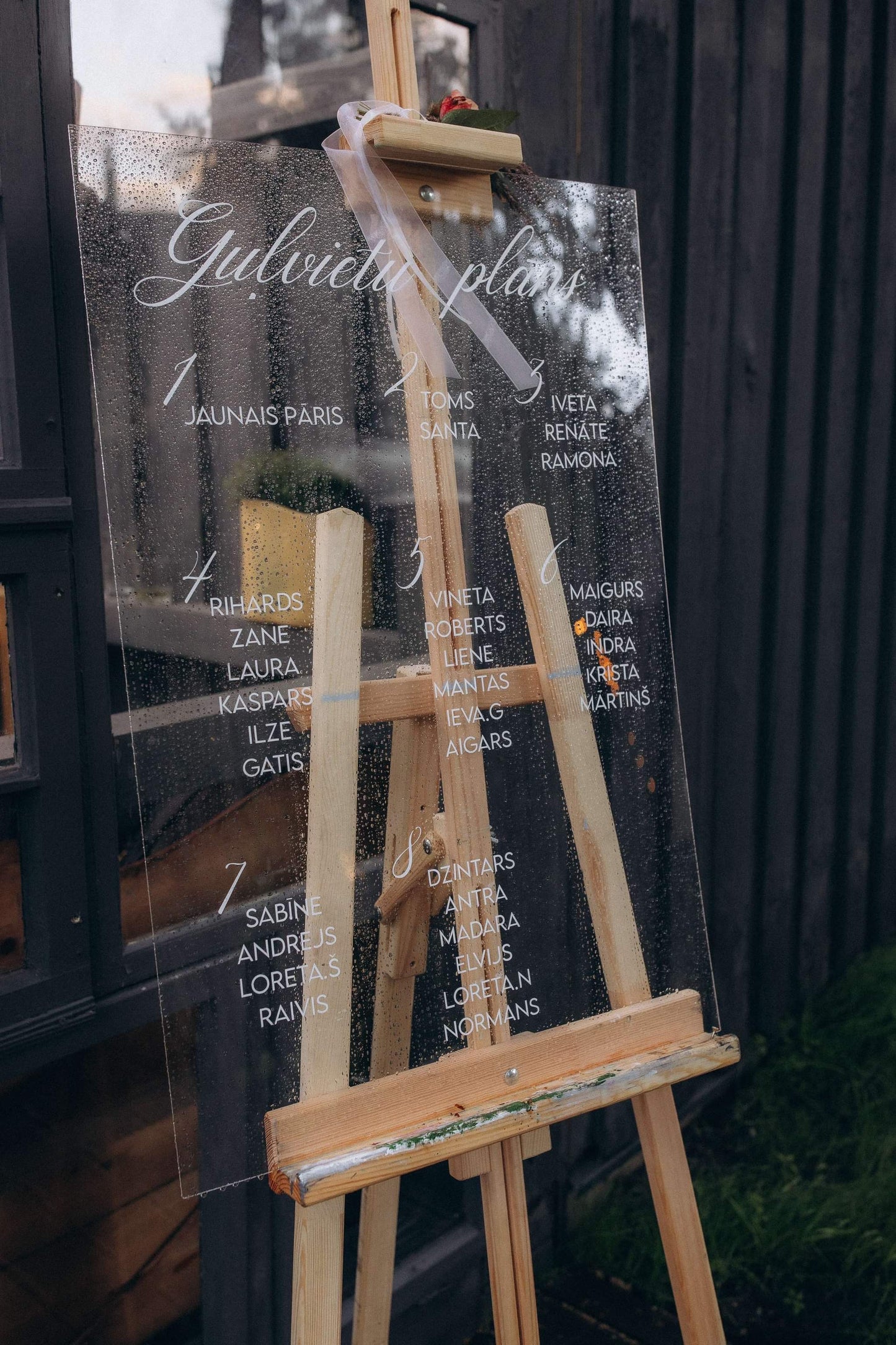Personalizēta caurspīdīga kāzu plāksne “Guļvietu plāns”