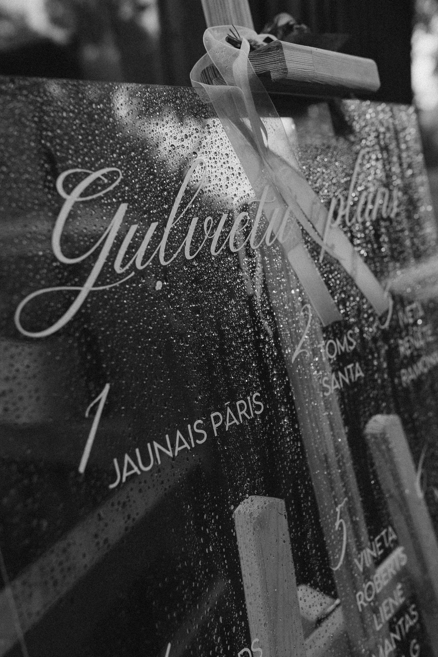 Personalizēta caurspīdīga kāzu plāksne “Guļvietu plāns”