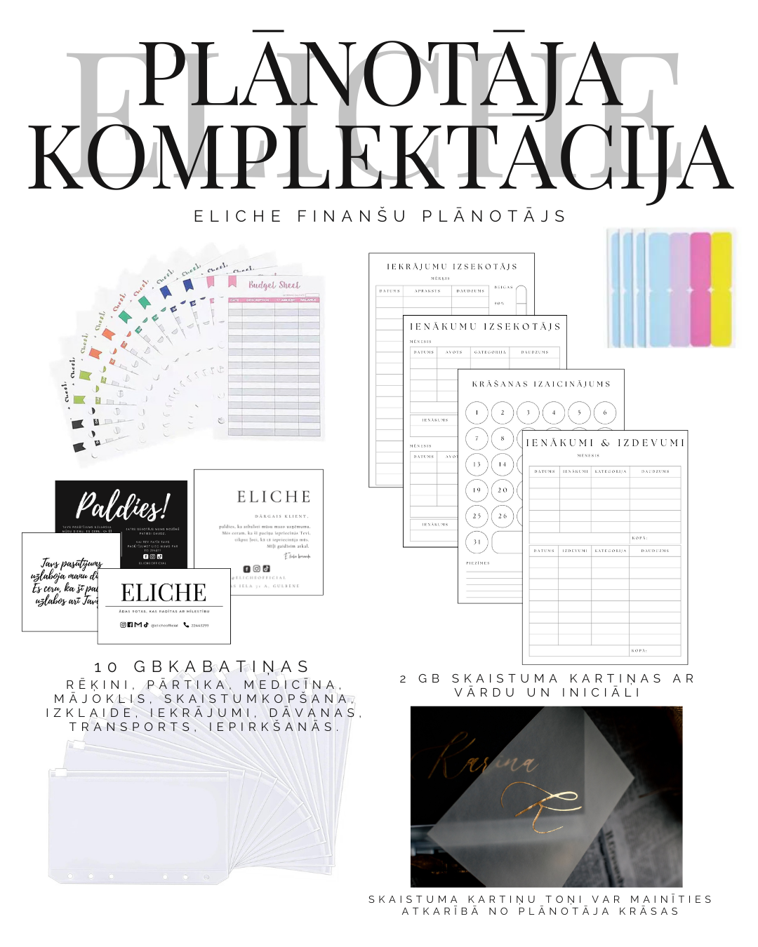 Melns marmora personalizēts finanšu planotājs