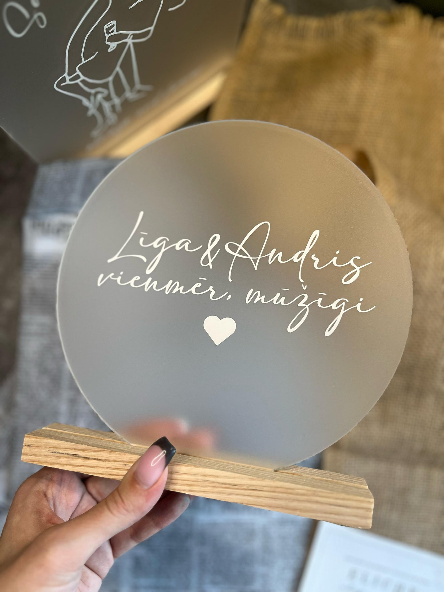 Personalizēts dekors apļa formā