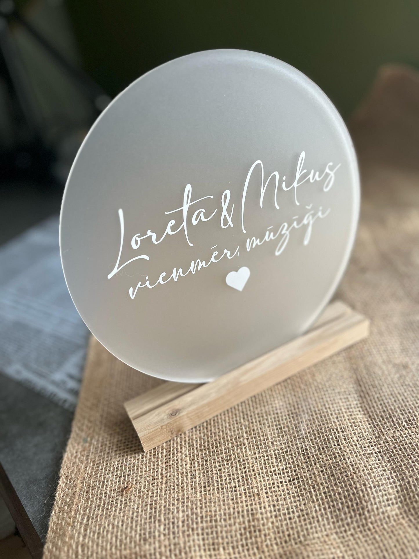 Personalizēts dekors apļa formā