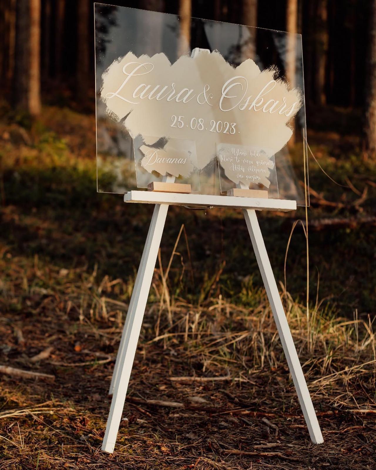 Personalizēta kāzu plāksne ar fonu