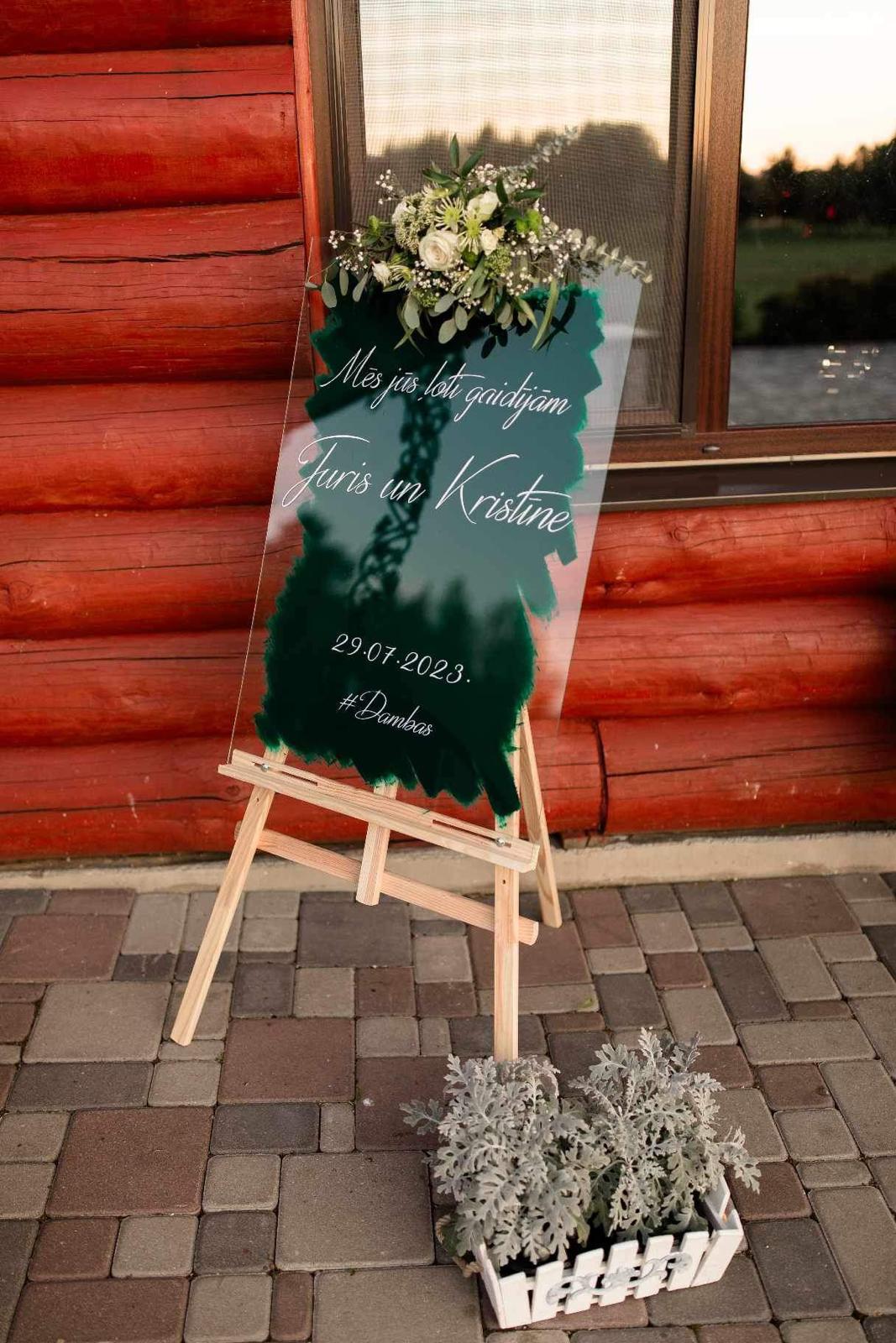Personalizēta kāzu plāksne ar fonu