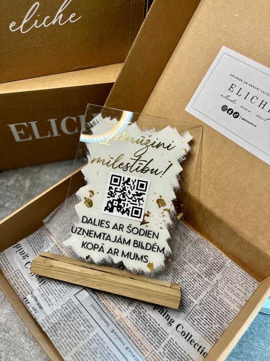Kāzu digitālā fotoalbuma QR koda dekors XL izmērā