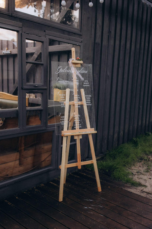Personalizēta caurspīdīga kāzu plāksne “Guļvietu plāns”