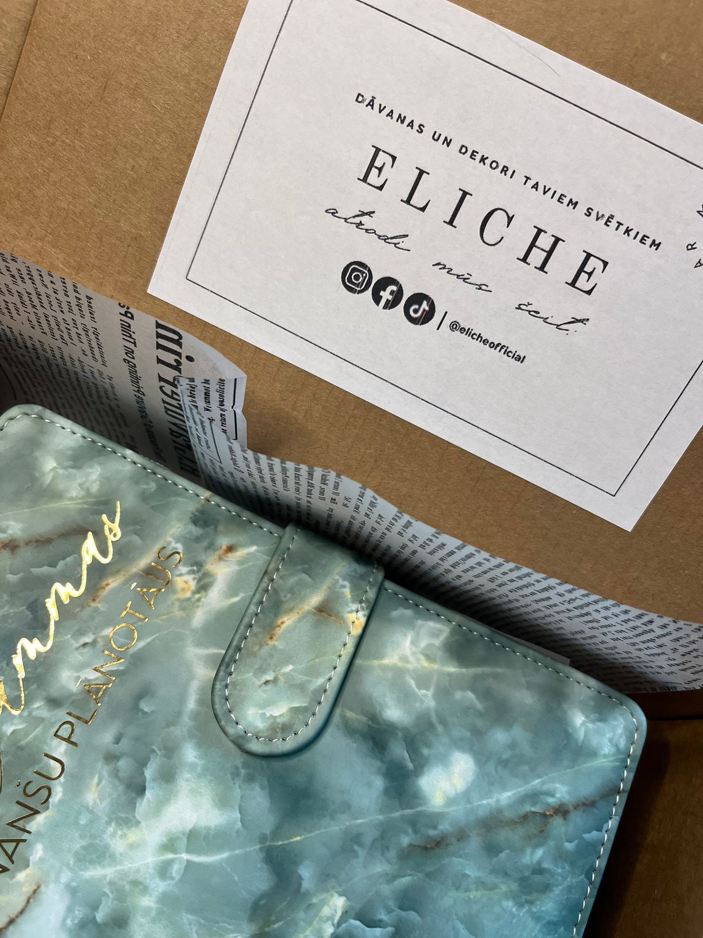 Zaļš marmora personalizēts finanšu plānotājs