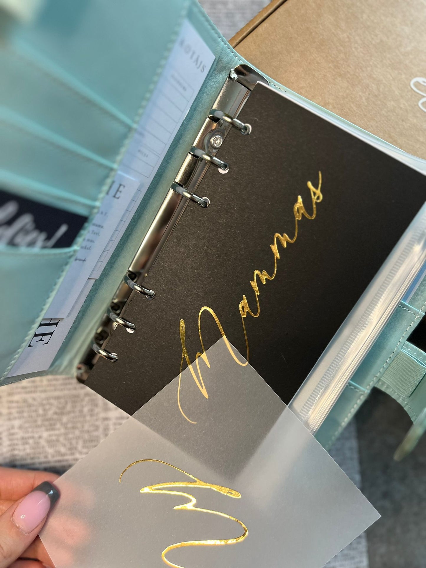 Zaļš marmora personalizēts finanšu plānotājs