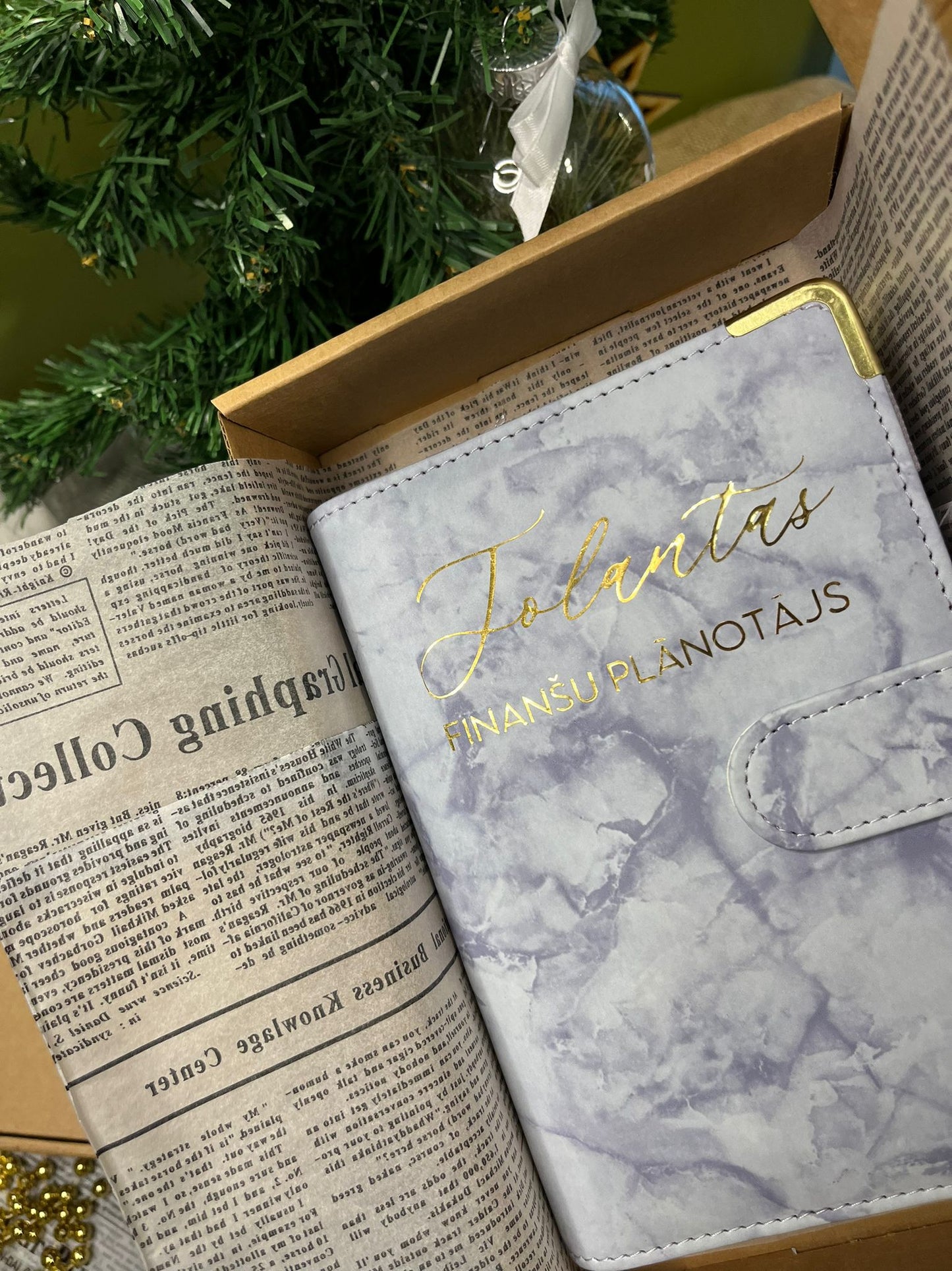 Pasteļviolēts marmora personalizēts finanšu planotājs