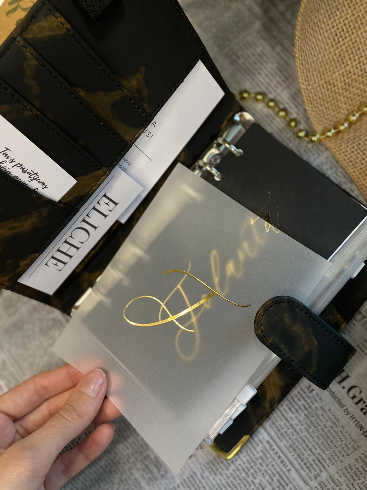 Melns marmora personalizēts finanšu planotājs