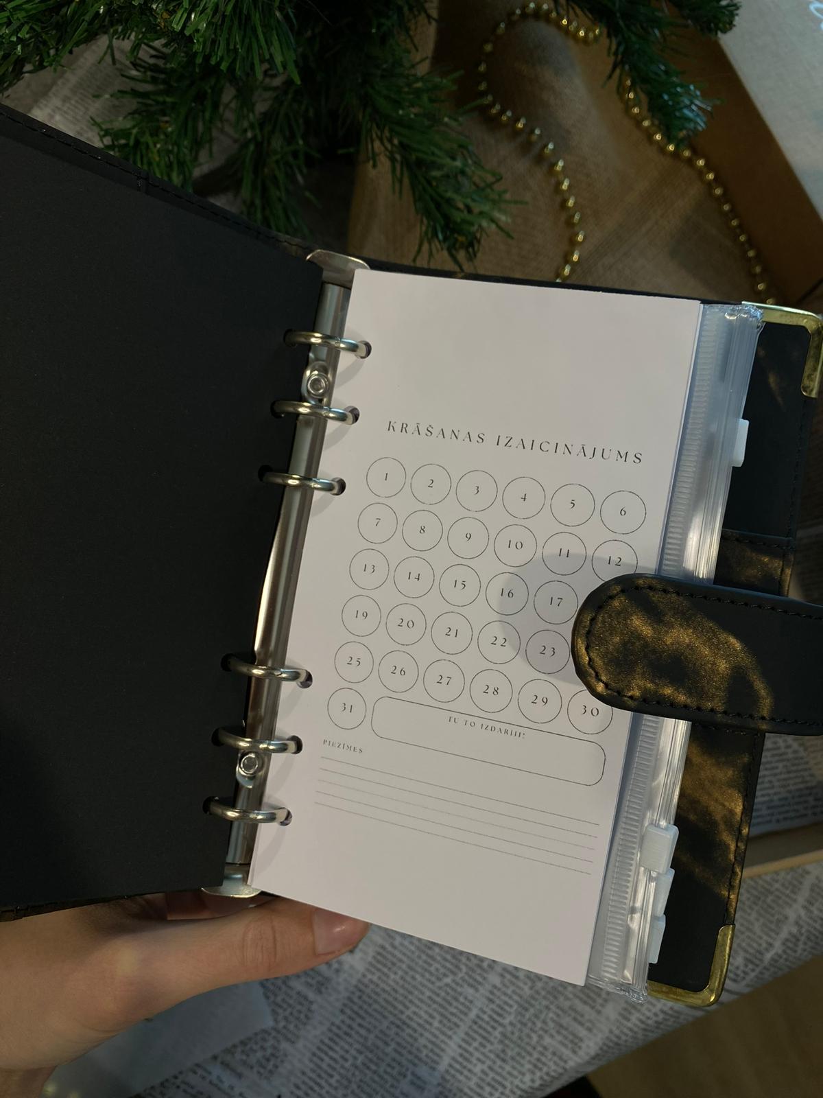 Melns marmora personalizēts finanšu planotājs