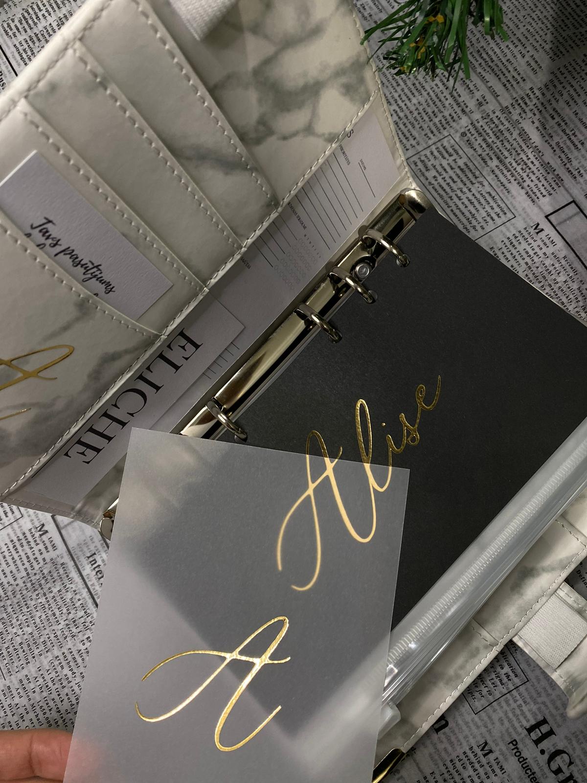 Balts marmora personalizēts finanšu planotājs