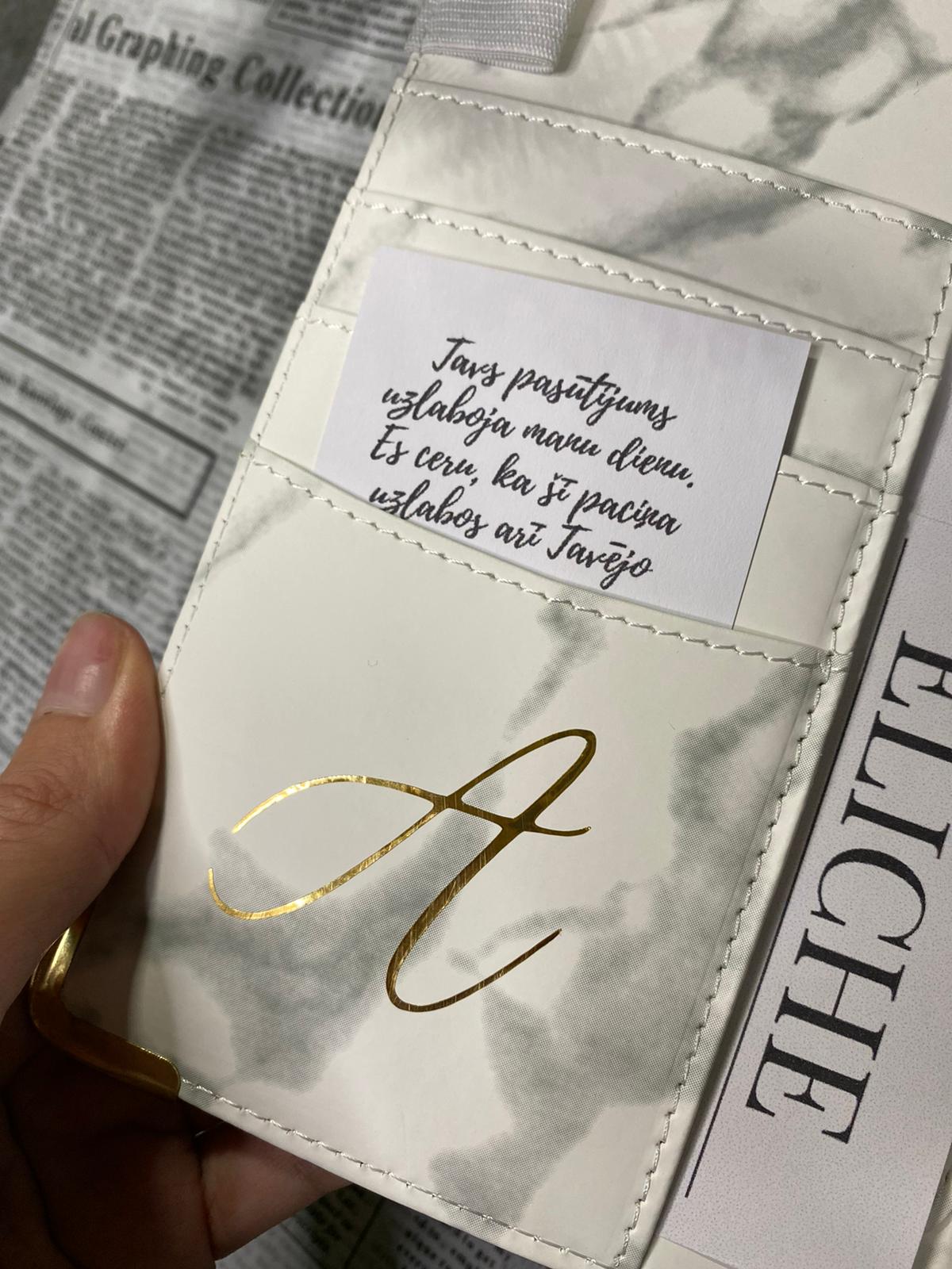 Balts marmora personalizēts finanšu planotājs