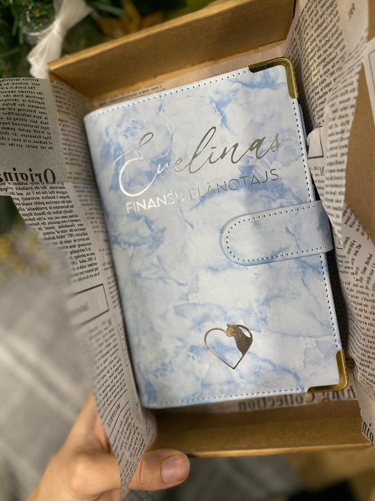 Pasteļzils marmora personalizēts finanšu planotājs