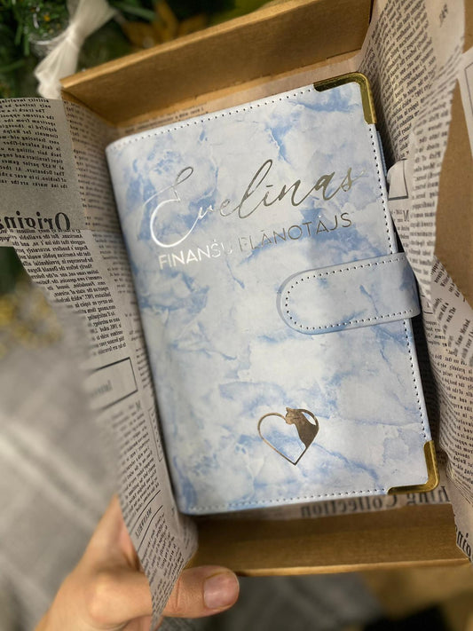 Pasteļzils marmora personalizēts finanšu planotājs