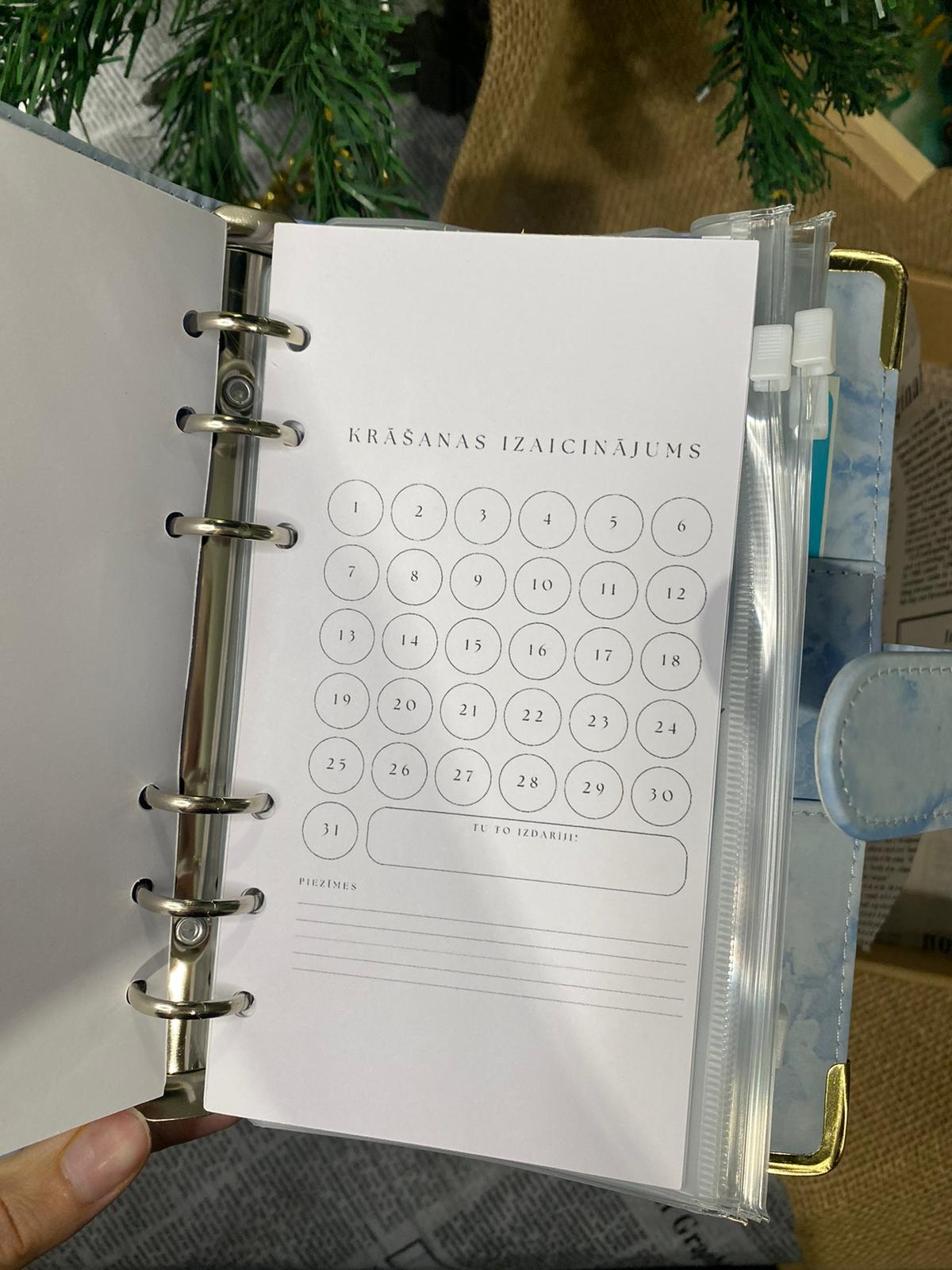Pasteļzils marmora personalizēts finanšu planotājs