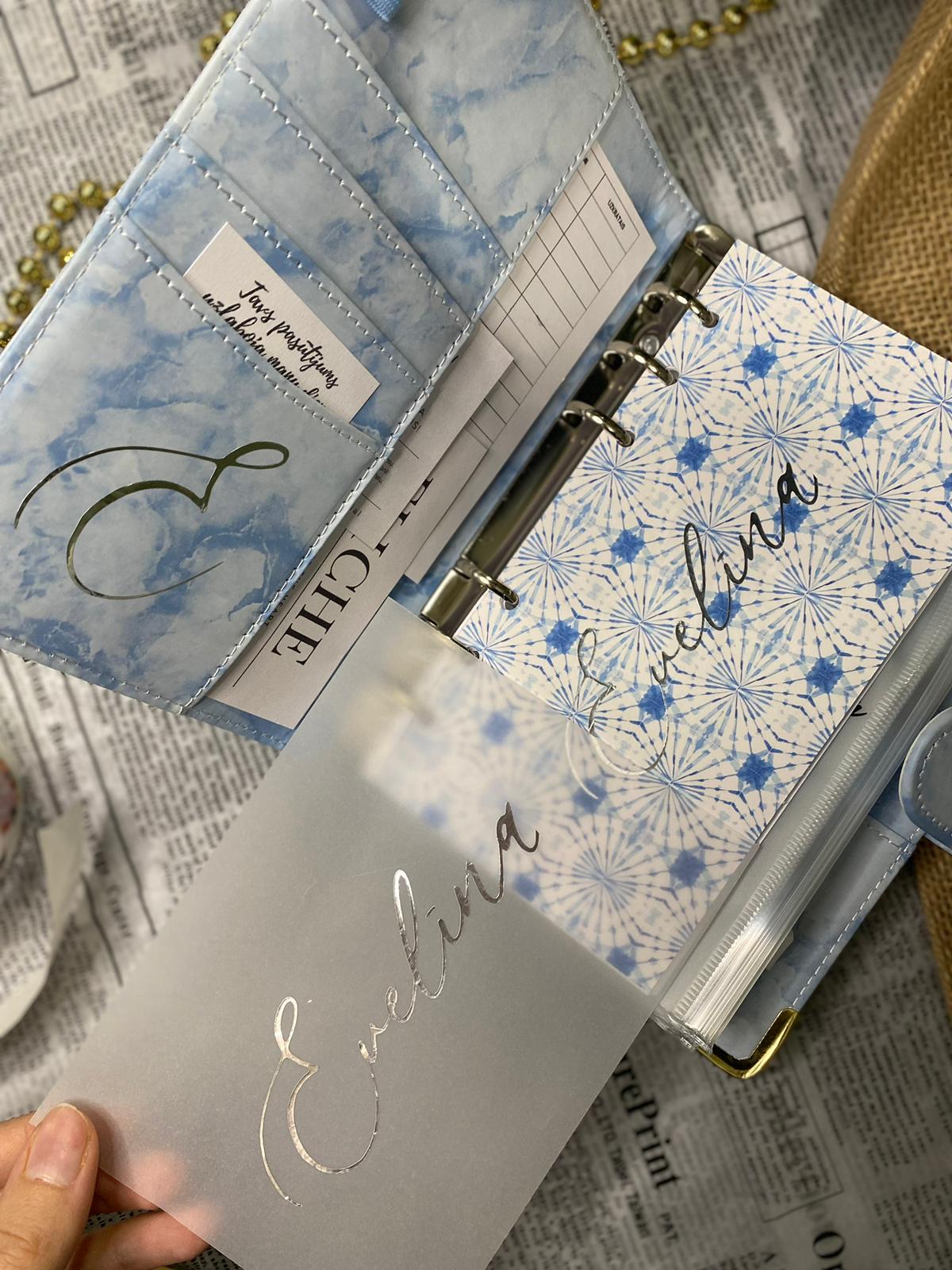 Pasteļzils marmora personalizēts finanšu planotājs