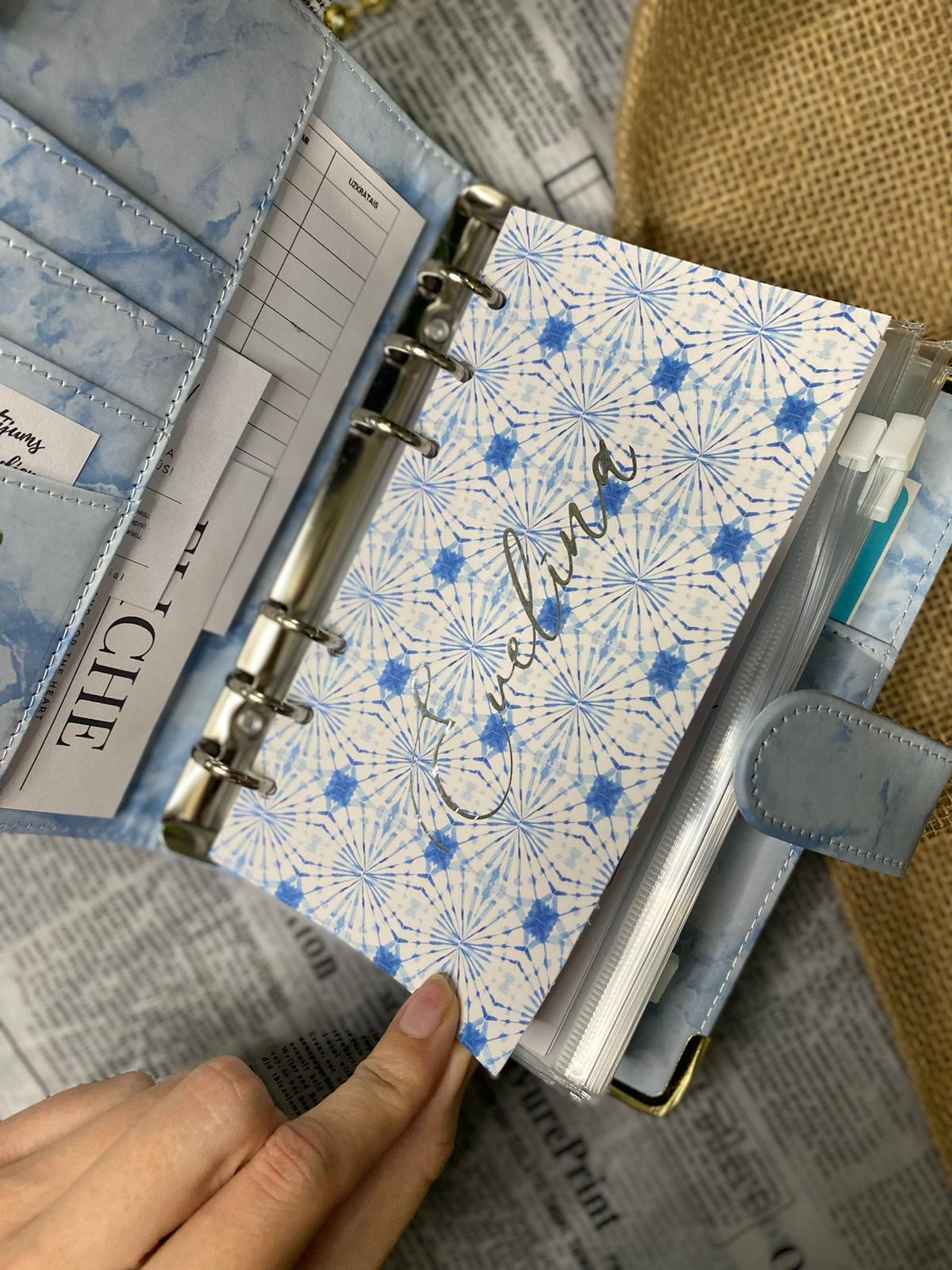 Pasteļzils marmora personalizēts finanšu planotājs