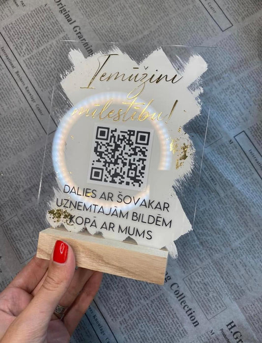 Kāzu digitālā fotoalbuma QR koda dekors L izmērs