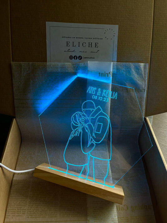 Personalizēta LED naktslampa no foto